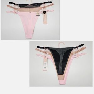 BCBG shiny Women's Thong Set - Pink,, Tan ❤️‍🔥📣📣📣
